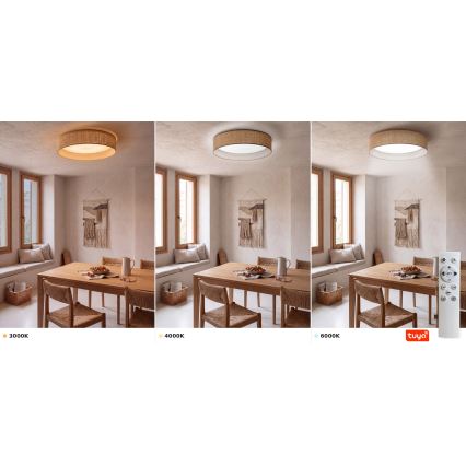 Brilagi - Ρυθμιζόμενο φωτιστικό οροφής LED VELVET SMARTIX STARS LED/24W/230V 3000-6000K διάμ. 45 cm μπεζ Wi-Fi Tuya Beacon + τηλεχειριστήριο