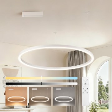 Brilagi - LED ρυθμιζόμενο κρεμαστό φωτιστικό σε καλώδιο PORTOFINO LED/60W/230V 3000-6000K Ø 80 cm λευκό + τηλεχειριστήριο