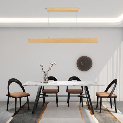 Brilagi - Ρυθμιζόμενο κρεμαστό φωτιστικό LED με καλώδιο ανάρτησης SLIMLINE LED/40W/230V 3000-6000K φινίρισμα δρυός + τηλεχειριστήριο