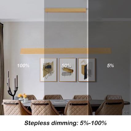 Brilagi - Ρυθμιζόμενο κρεμαστό φωτιστικό LED με καλώδιο ανάρτησης SLIMLINE LED/40W/230V 3000-6000K φινίρισμα δρυός + τηλεχειριστήριο