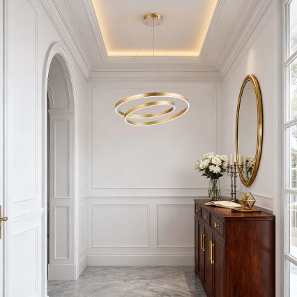 Brilagi - Ρυθμιζόμενο κρεμαστό φωτιστικό TWISTER LED/48W/230V 3000-6000K Ø 50 cm χρυσό + τηλεχειριστήριο