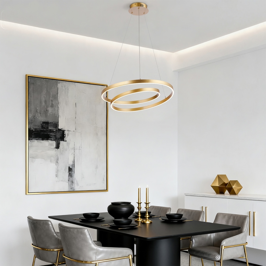 Brilagi - Ρυθμιζόμενο κρεμαστό φωτιστικό TWISTER LED/48W/230V 3000-6000K Ø 50 cm χρυσό + τηλεχειριστήριο