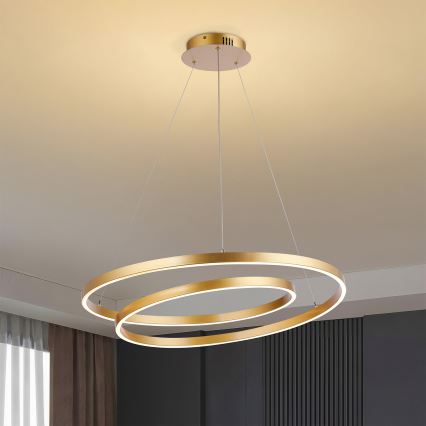 Brilagi - LED ρυθμιζόμενο φωτιστικό σε καλώδιο TWISTER LED/75W/230V 3000-6000K Ø 70 cm χρυσό + τηλεχειριστήριο