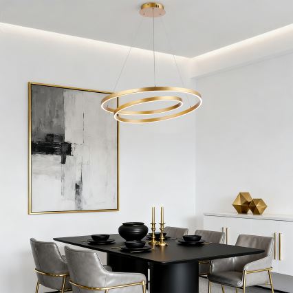 Brilagi - LED ρυθμιζόμενο φωτιστικό σε καλώδιο TWISTER LED/75W/230V 3000-6000K Ø 70 cm χρυσό + τηλεχειριστήριο