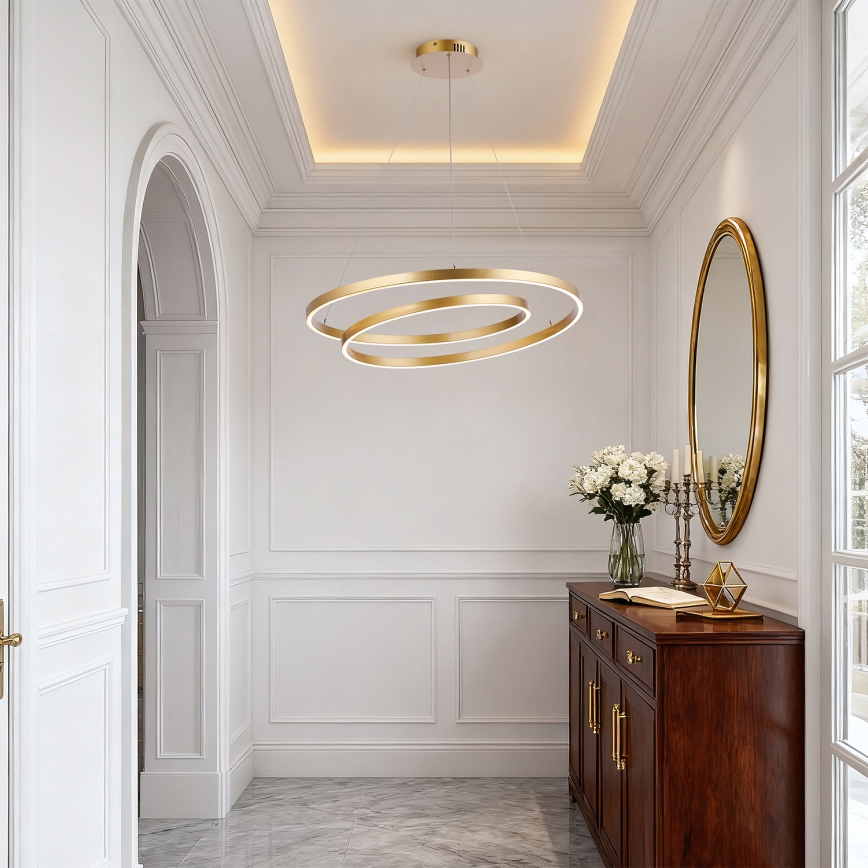 Brilagi - LED ρυθμιζόμενο φωτιστικό σε καλώδιο TWISTER LED/75W/230V 3000-6000K Ø 70 cm χρυσό + τηλεχειριστήριο