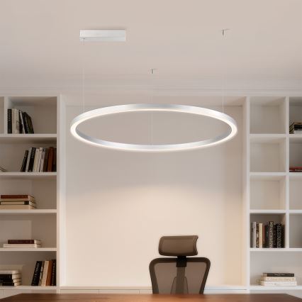 Brilagi - Ρυθμιζόμενος LED πολυέλαιος σε καλώδιο PORTOFINO LED/60W/230V 3000-6000K Ø 80 εκ. ασημί + τηλεχειριστήριο