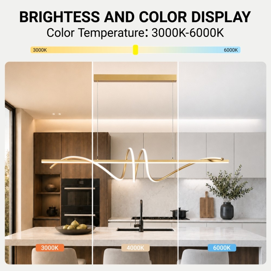 BRILAGI - LED ρυθμιζόμενος πολυέλαιος σε καλώδιο SIGNATURE LED/50W/230V 3000-6000K 120 cm χρυσό + τηλεχειριστήριο