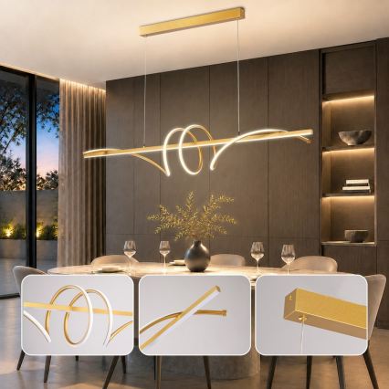 BRILAGI - LED ρυθμιζόμενος πολυέλαιος σε καλώδιο SIGNATURE LED/50W/230V 3000-6000K 120 cm χρυσό + τηλεχειριστήριο
