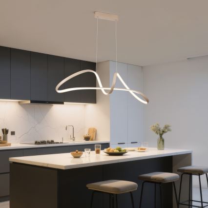 Brilagi - Ρυθμιζόμενο κρεμαστό φωτιστικό με καλώδιο TWISTER LED/60W/230V 3000-6000K μπεζ + τηλεχειριστήριο