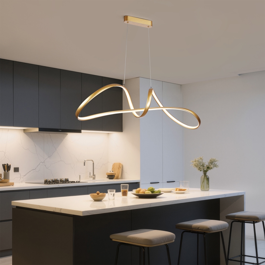 Brilagi - Ρυθμιζόμενο κρεμαστό φωτιστικό LED σε καλώδιο TWISTER LED/60W/230V 3000-6000K σε χρυσό + τηλεχειριστήριο