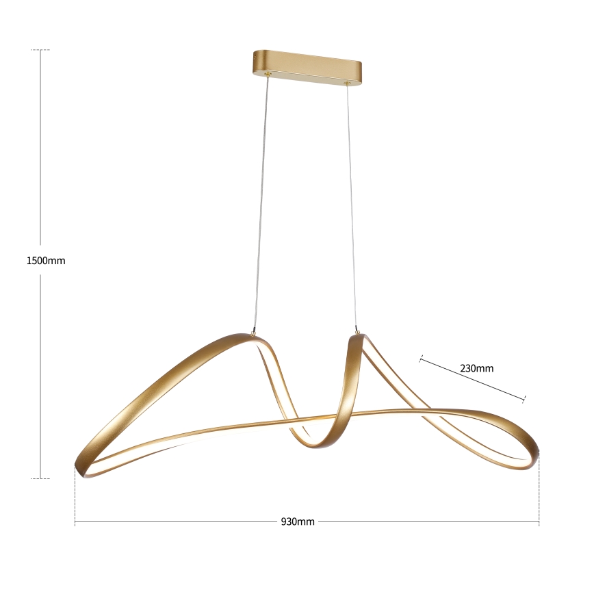 Brilagi - Ρυθμιζόμενο κρεμαστό φωτιστικό LED σε καλώδιο TWISTER LED/60W/230V 3000-6000K σε χρυσό + τηλεχειριστήριο