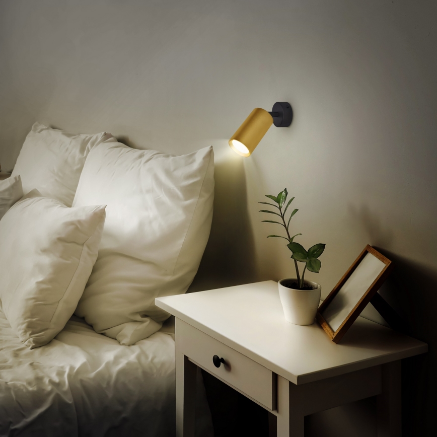 Brilagi - LED RGBW ρυθμιζόμενο σποτ φωτιστικό SELE GOLDEN 1xGU10/6W/230V 3000K μαύρο/χρυσό + τηλεχειριστήριο