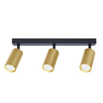 Brilagi - LED RGBW Ρυθμιζόμενο σποτ φωτιστικό SELE GOLDEN 3xGU10/4,8W/230V 3000K μαύρο/χρυσό + τηλεχειριστήριο