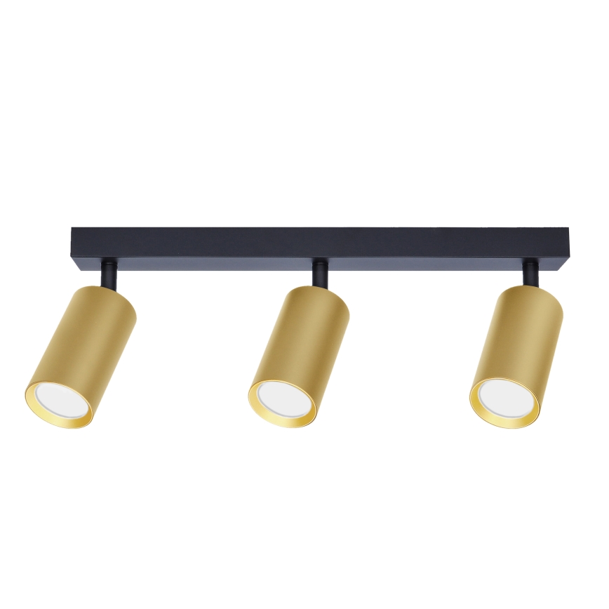 Brilagi - LED RGBW Ρυθμιζόμενο σποτ φωτιστικό SELE GOLDEN 3xGU10/4,8W/230V 3000K μαύρο/χρυσό + τηλεχειριστήριο
