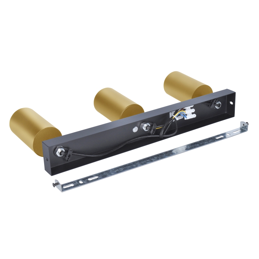 Brilagi - LED RGBW Ρυθμιζόμενο σποτ φωτιστικό SELE GOLDEN 3xGU10/4,8W/230V 3000K μαύρο/χρυσό + τηλεχειριστήριο