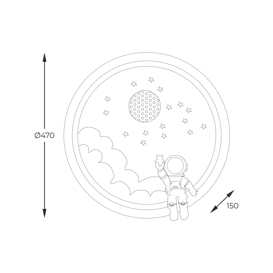 Brilagi - LED Ρυθμιζόμενο παιδικό φωτιστικό οροφής LED/42W/230V 3000/5700K astronaut
