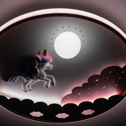 Brilagi - Ρυθμιζόμενο LED παιδικό φωτιστικό οροφής UNICORN LED/68W/230V 3000-6000K διάμ. 49 cm + τηλεχειριστήριο