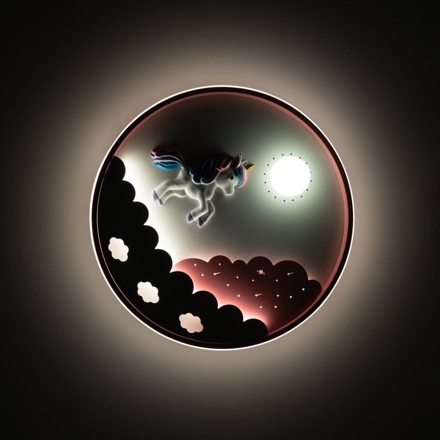 Brilagi - Ρυθμιζόμενο LED παιδικό φωτιστικό οροφής UNICORN LED/68W/230V 3000-6000K διάμ. 49 cm + τηλεχειριστήριο