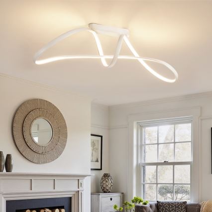 Brilagi - Ρυθμιζόμενο LED επιφανειακό φωτιστικό οροφής TWISTER LED/60W/230V 3000-6000K λευκό + τηλεχειριστήριο