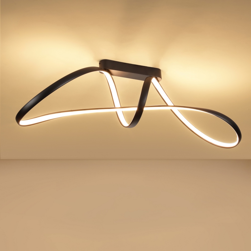 Brilagi - Ρυθμιζόμενο LED επιφανειακό φωτιστικό οροφής TWISTER LED/60W/230V 3000-6000K μαύρο + τηλεχειριστήριο