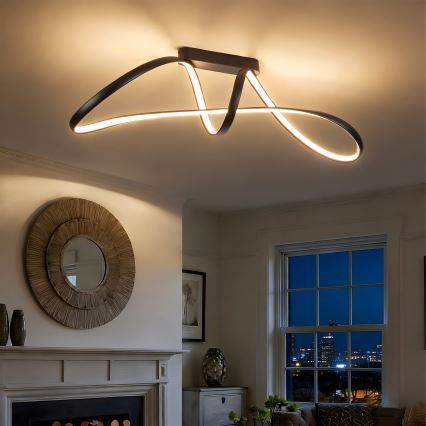 Brilagi - Ρυθμιζόμενο LED επιφανειακό φωτιστικό οροφής TWISTER LED/60W/230V 3000-6000K μαύρο + τηλεχειριστήριο