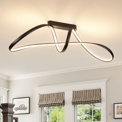 Brilagi - Ρυθμιζόμενο LED επιφανειακό φωτιστικό οροφής TWISTER LED/60W/230V 3000-6000K μαύρο + τηλεχειριστήριο