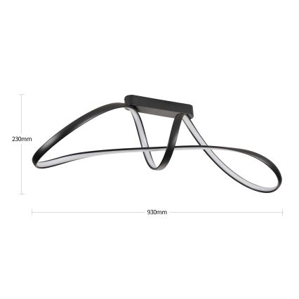 Brilagi - Ρυθμιζόμενο LED επιφανειακό φωτιστικό οροφής TWISTER LED/60W/230V 3000-6000K μαύρο + τηλεχειριστήριο