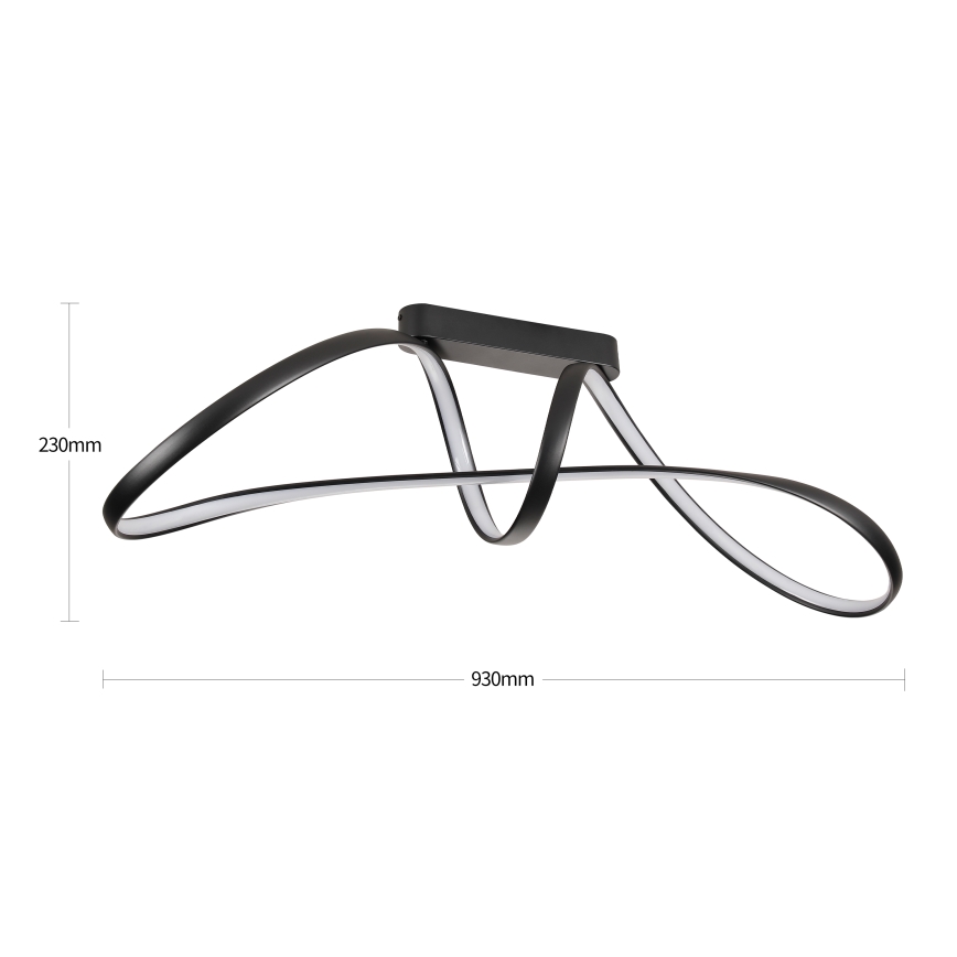 Brilagi - Ρυθμιζόμενο LED επιφανειακό φωτιστικό οροφής TWISTER LED/60W/230V 3000-6000K μαύρο + τηλεχειριστήριο