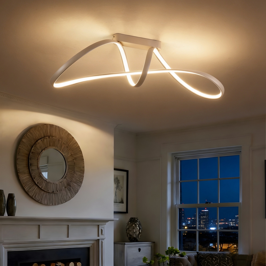 Brilagi - LED ρυθμιζόμενο επιφανειακό φωτιστικό οροφής TWISTER LED/60W/230V 3000-6000K μπεζ + τηλεχειριστήριο