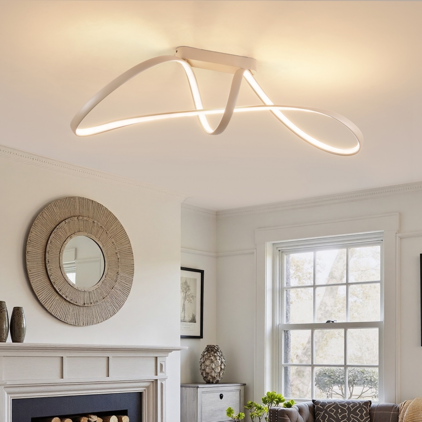 Brilagi - LED ρυθμιζόμενο επιφανειακό φωτιστικό οροφής TWISTER LED/60W/230V 3000-6000K μπεζ + τηλεχειριστήριο