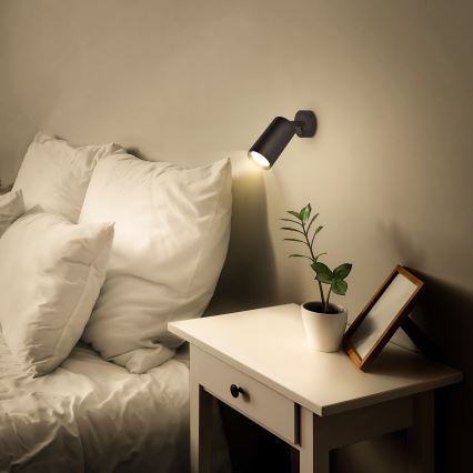 Brilagi - LED RGBW ρυθμιζόμενο επιτοίχιο σποτ SELE 1xGU10/6W/230V 3000K μαύρο + τηλεχειριστήριο