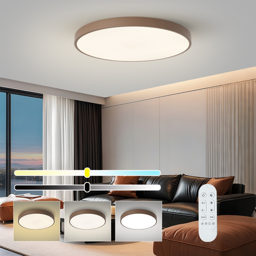 Brilagi - Ρυθμιζόμενο LED φωτιστικό POOL SMART LED/100W/230V Ø 80 cm 3000-6000K Wi-Fi Tuya + τηλεχειριστήριο καφέ