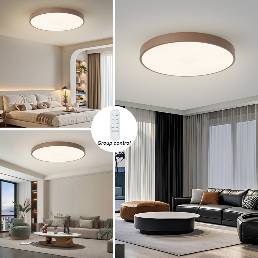 Brilagi - Ρυθμιζόμενο LED φωτιστικό POOL SMART LED/100W/230V Ø 80 cm 3000-6000K Wi-Fi Tuya + τηλεχειριστήριο καφέ