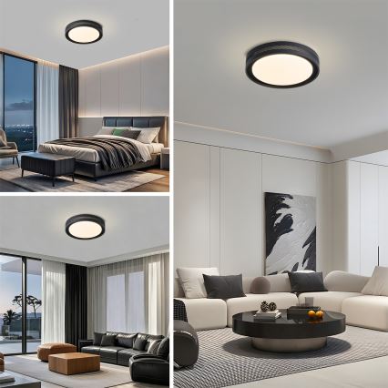 Brilagi - Ρυθμιζόμενο LED φωτιστικό οροφής KREON LED/54W/230V 3000-6000K μαύρο διάμ. 38 εκ. + τηλεχειριστήριο