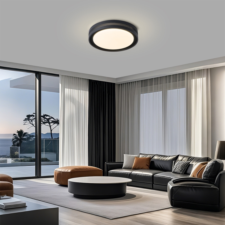 Brilagi - Ρυθμιζόμενο LED φωτιστικό οροφής KREON LED/54W/230V 3000-6000K μαύρο διάμ. 38 εκ. + τηλεχειριστήριο