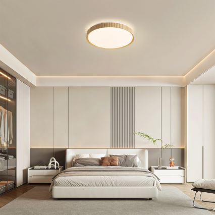 Brilagi - Ρυθμιζόμενο φωτιστικό οροφής LED CORVO LED/72W/230V 3000-6000K σε ξύλινη όψη διάμ. 50 cm + τηλεχειριστήριο