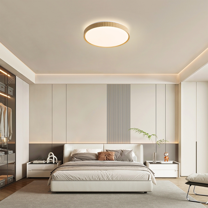 Brilagi - Ρυθμιζόμενο φωτιστικό οροφής LED CORVO LED/72W/230V 3000-6000K σε ξύλινη όψη διάμ. 50 cm + τηλεχειριστήριο