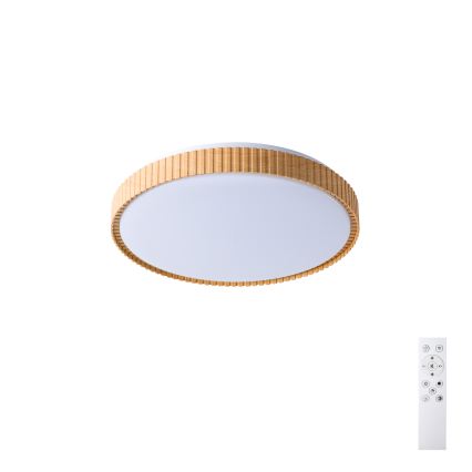 Brilagi - Ρυθμιζόμενο φωτιστικό οροφής LED CORVO LED/72W/230V 3000-6000K σε ξύλινη όψη διάμ. 50 cm + τηλεχειριστήριο