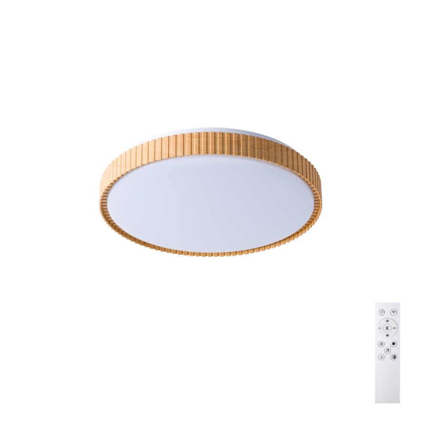 Brilagi - Ρυθμιζόμενο φωτιστικό οροφής LED CORVO LED/72W/230V 3000-6000K σε ξύλινη όψη διάμ. 50 cm + τηλεχειριστήριο