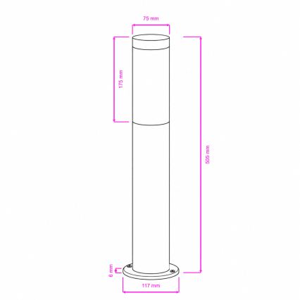 BRILAGI - Ρυθμιζόμενη LED εξωτερική λάμπα ELIA 1xE27/6W/230V 2700-6500K IP44 Wi-Fi 50 cm ματ χρώμιο