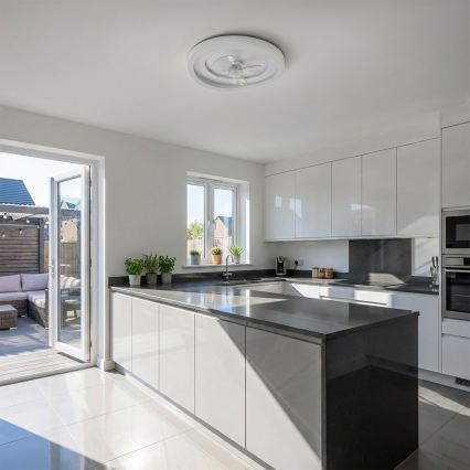 Brilagi - Ανεμιστήρας οροφής LED με ρυθμιζόμενο φωτισμό, 80W, 230V, Ø 50 εκ., λευκός + τηλεχειριστήριο