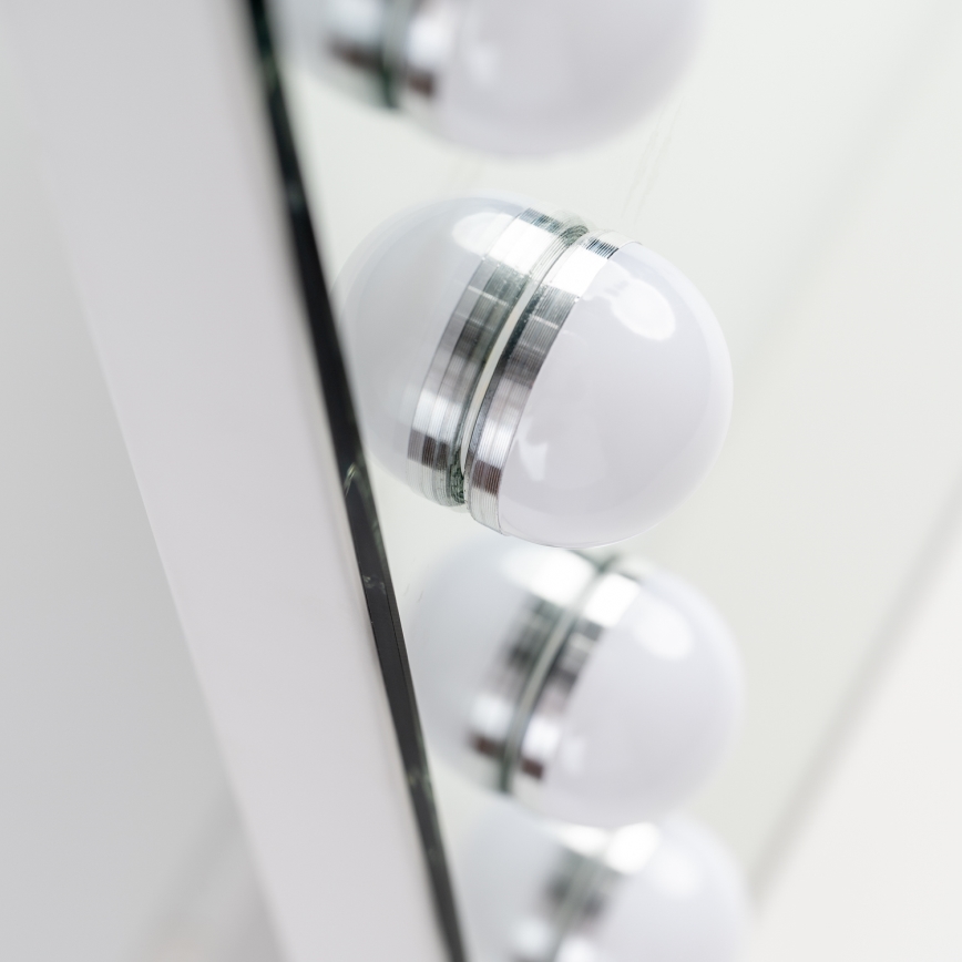 BRILAGI - LED Ρυθμιζόμενος καθρέφτης για μακιγιάζ HOLLYWOOD LED/15W/230V CCT + 2x USB 55x77 cm λευκό