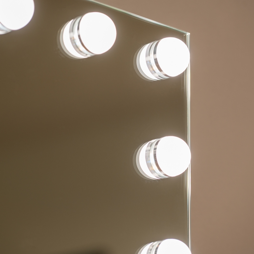 BRILAGI - LED Ρυθμιζόμενος καθρέφτης για μακιγιάζ HOLLYWOOD LED/15W/230V CCT + 2x USB 55x77 cm λευκό