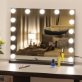 BRILAGI - LED Ρυθμιζόμενος καθρέφτης για μακιγιάζ HOLLYWOOD LED/15W/230V CCT + USB μαύρος