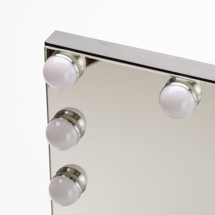 BRILAGI - LED Ρυθμιζόμενος καθρέφτης για μακιγιάζ HOLLYWOOD LED/15W/230V CCT + USB μαύρος