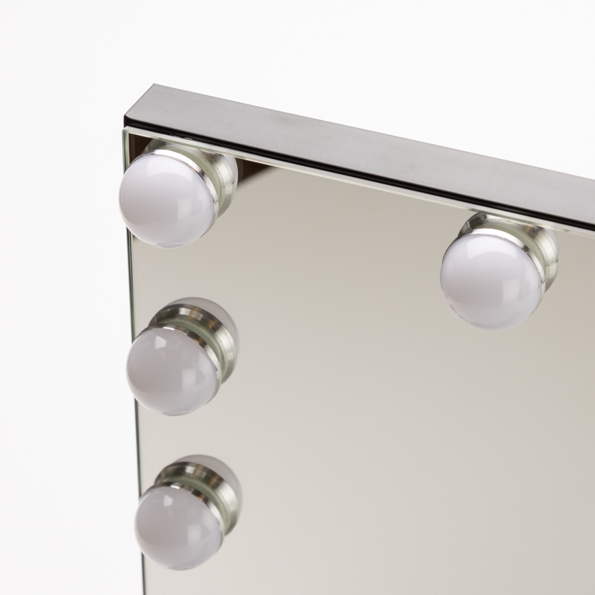BRILAGI - LED Ρυθμιζόμενος καθρέφτης για μακιγιάζ HOLLYWOOD LED/15W/230V CCT + USB μαύρος