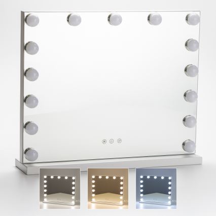 BRILAGI - LED ρυθμιζόμενος καθρέφτης μακιγιάζ HOLLYWOOD LED/15W/230V CCT + USB λευκός