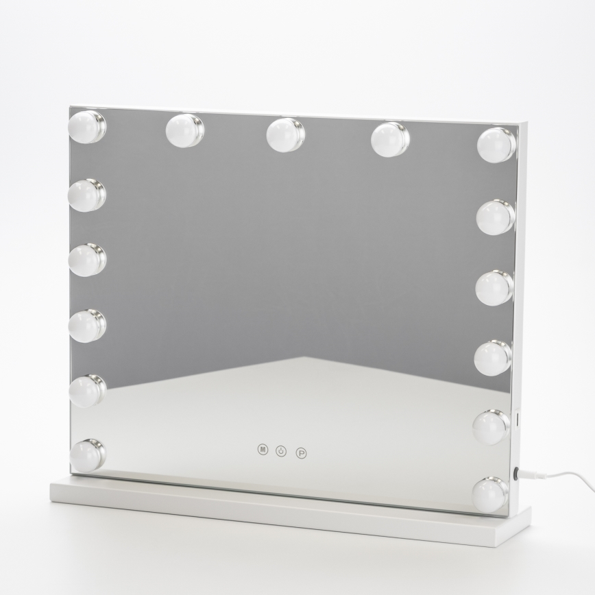 BRILAGI - LED ρυθμιζόμενος καθρέφτης μακιγιάζ HOLLYWOOD LED/15W/230V CCT + USB λευκός
