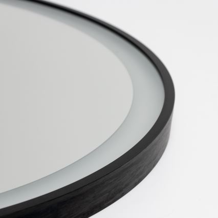 Brilagi - Ρυθμιζόμενος LED καθρέφτης μπάνιου με θέρμανση και περιμετρικό φωτισμό ALU PRO LED/18W/230V Ø 60 cm 3000/4000/6500K IP44 μαύρος CRI 90