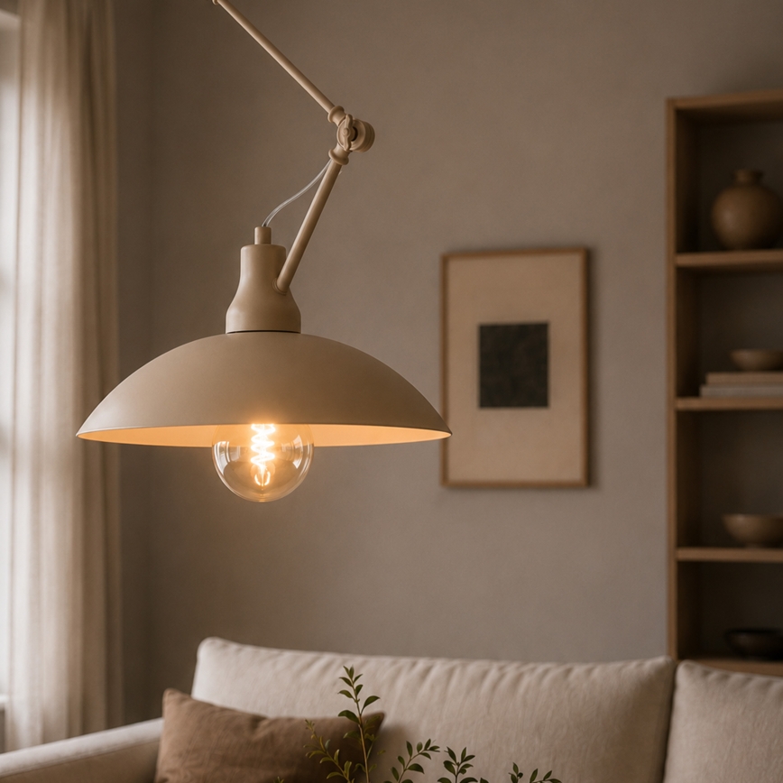 BRILAGI - LED Ρυθμιζόμενος πολυέλαιος σε ράβδο IRONBEAM 1xE27/60W/230V μπεζ